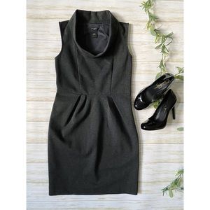 Ann Taylor Gray Cowl Neck Sleeveless Sheath Dress